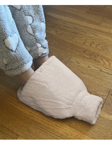 RIB-HWB216329-Bouillotte pour pieds luxueuse et housse en fausse fourrure pelucheuse